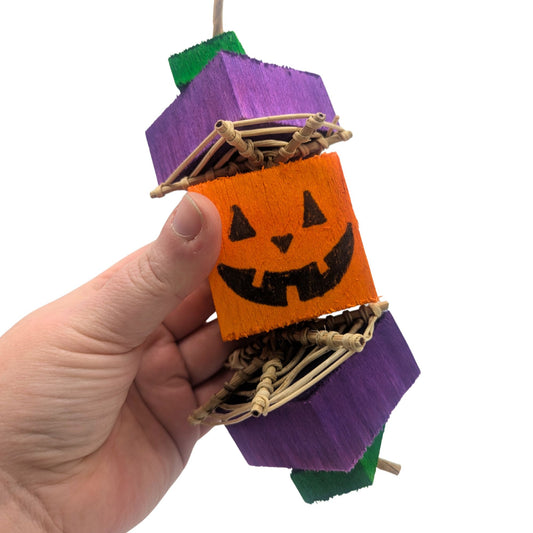 Gourdy by Lil Monsters Bird Toys. Held in hand to show scale.