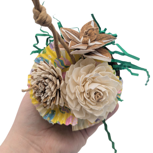 Spring Bouquet by Lil Monsters Bird Toys. Shown in hand for scale.