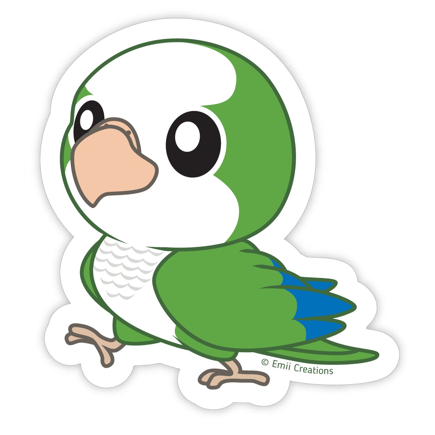 Green Quaker Parrot Sticker