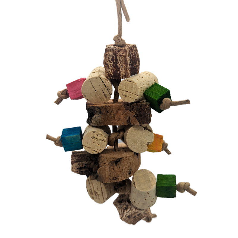 Collection of Lil Monsters Bird Toys featuring cork