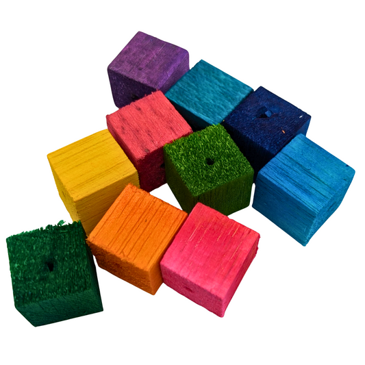 1 inch balsa cubes for making bird toys by Lil Monsters Bird Toys