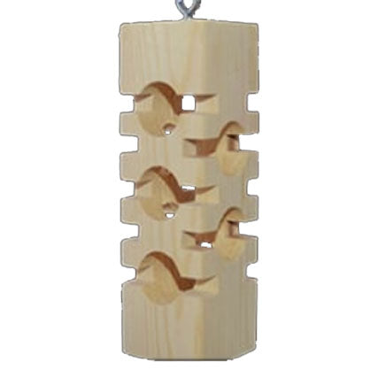 Parrot's Choice Foraging Block by Super Bird Creations, made of pine with foraging holes