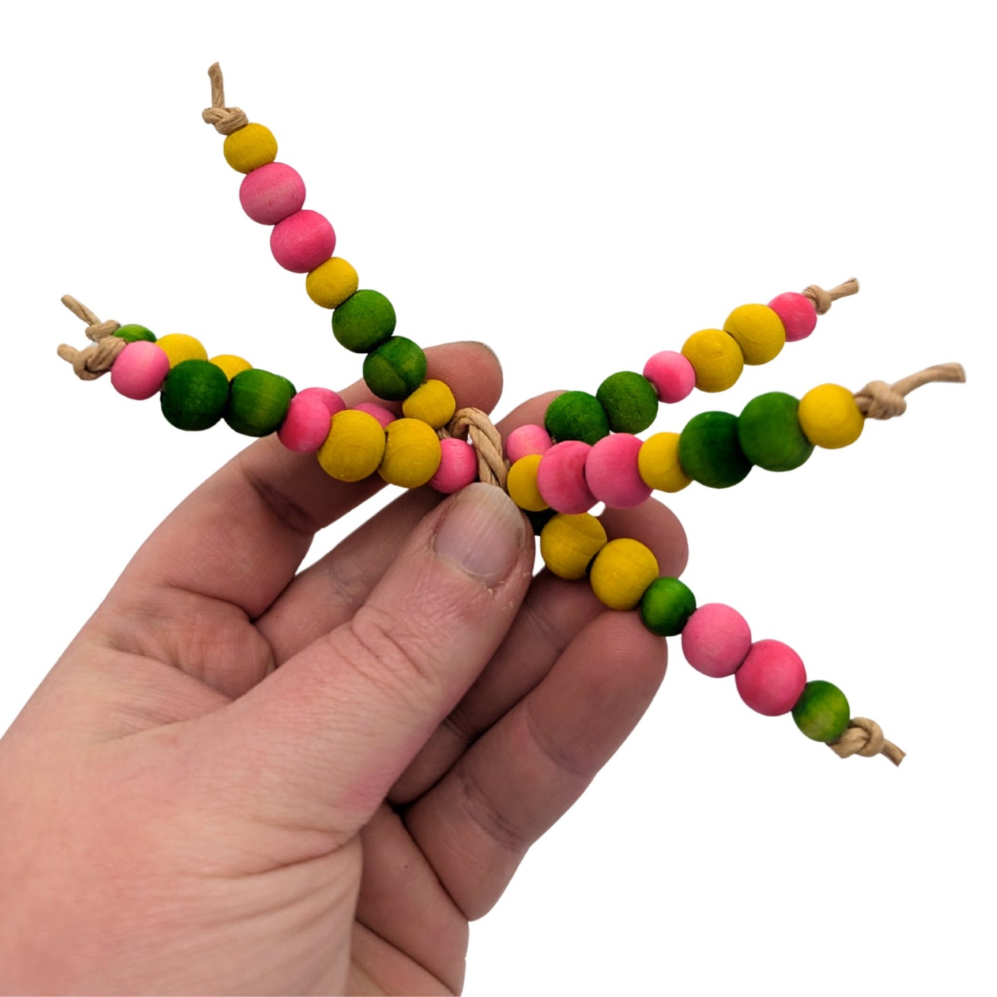 Bunch o' Peas by Lil Monsters Bird Toys. Held in hand for scale. 