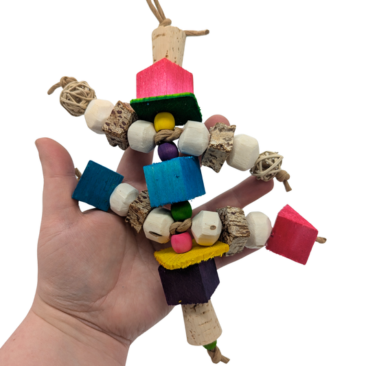 Ferdinand by Lil Monsters Bird Toys. Held in hand for scale. 