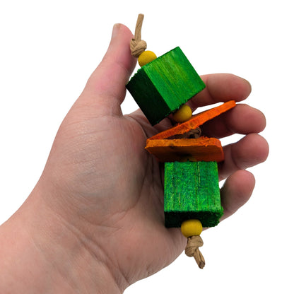 Munchie by Lil Monsters Bird Toys. Held in hand for scale. 