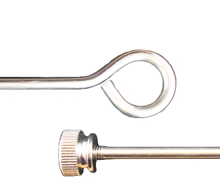 10 inch Stainless Steel Skewer by Super Bird Creations, close up of hanging and closed ends