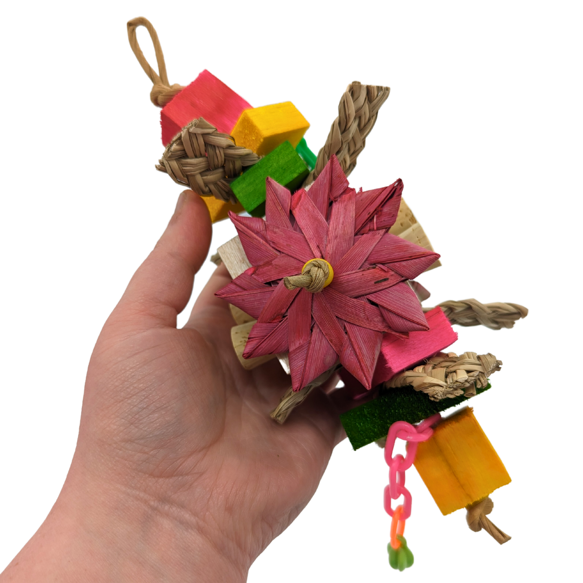 Summer Vibes summer themed parrot toy by Lil Monsters Bird Toys