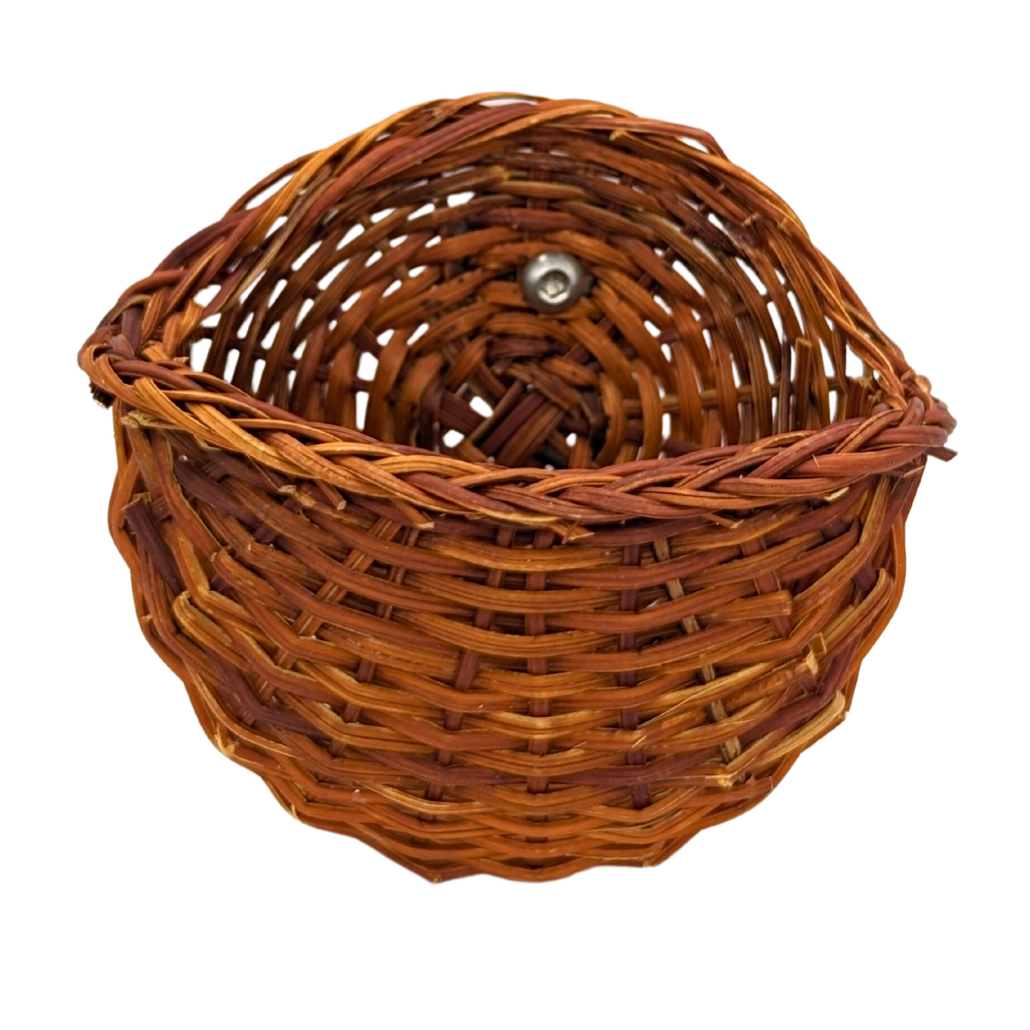 Toy Basket by Lil Monsters Bird Toys, made with rattan and stainless steel hardware, for holding foot toys