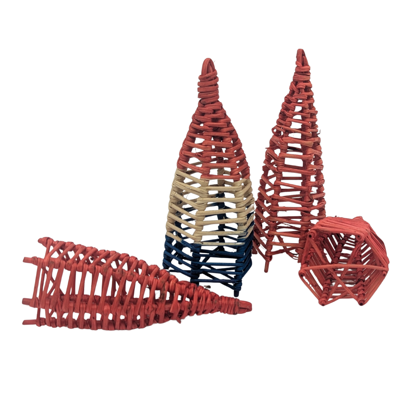4 Pack of Dyed Vine Rockets by Lil Monsters Bird Toys