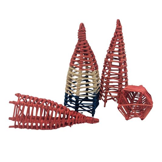 4 Pack of Dyed Vine Rockets by Lil Monsters Bird Toys