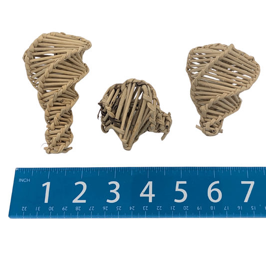 Vine Spirals by Lil Monsters Bird Toys, 3 shown for scale size differences