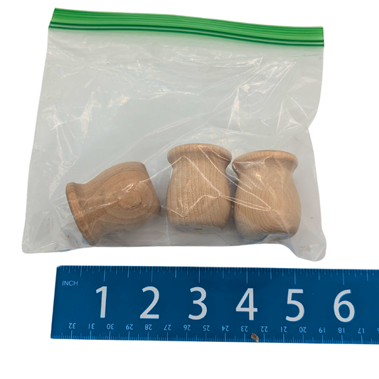 Pack of 3 Hardwood Candle Cups for parrot toys, by Lil Monsters Bird Toys
