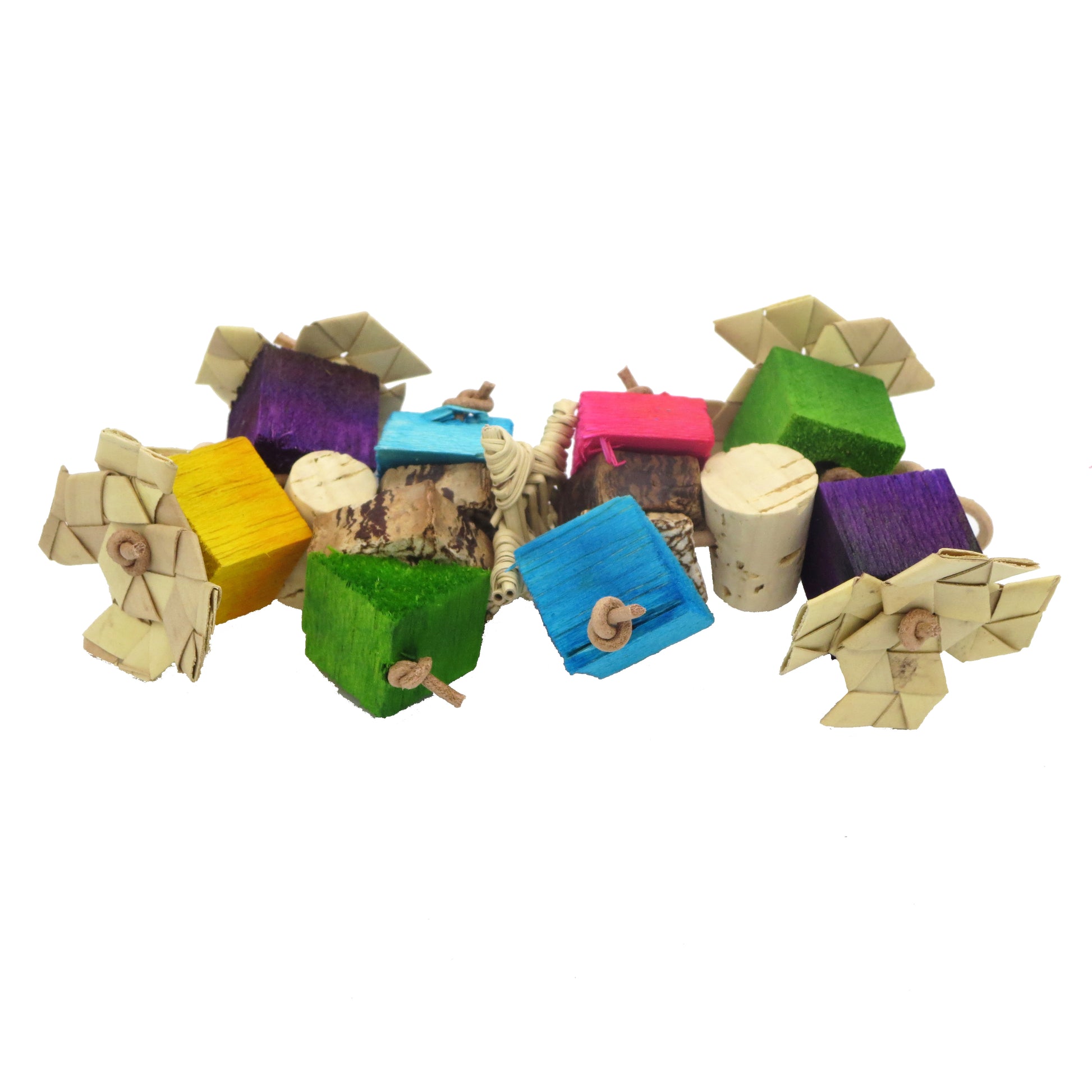Easy Peasy by Lil Monsters Bird Toys. Three quarter view. 