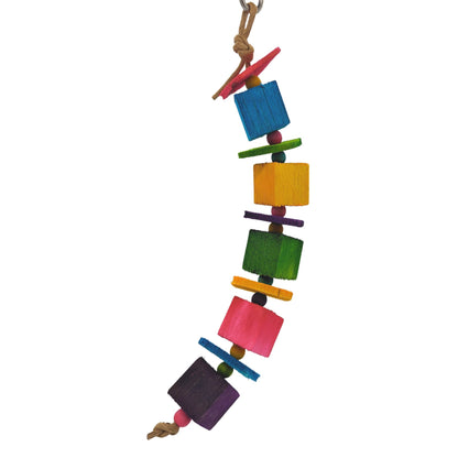 Hugh by Lil Monsters Bird Toys, shown linear and with 8mm beads. 