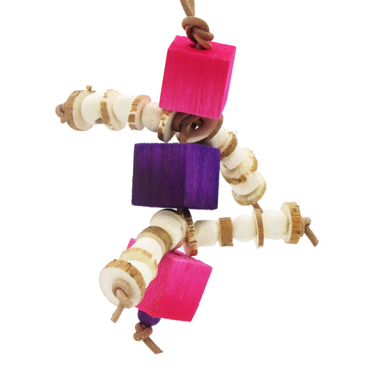 Buggy by Lil Monsters Bird Toys, featuring balsa blocks and sola coins and beads. 