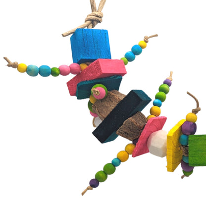 Cravings by Lil Monster Bird Toys. Detail shot on the beads. 