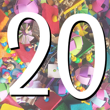 Foot Toy Grab Bag by Lil Monsters Bird Toys, Showing a number 20. 