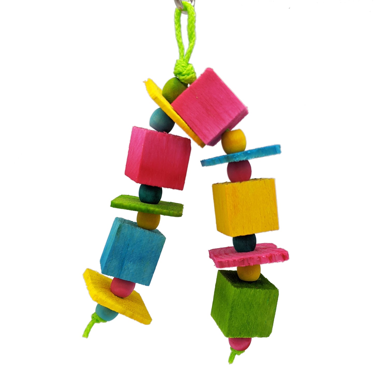 Hugh by Lil Monsters Bird Toys, with balsa, barrel beads, and quarter inch thick pine, in the arched option. 