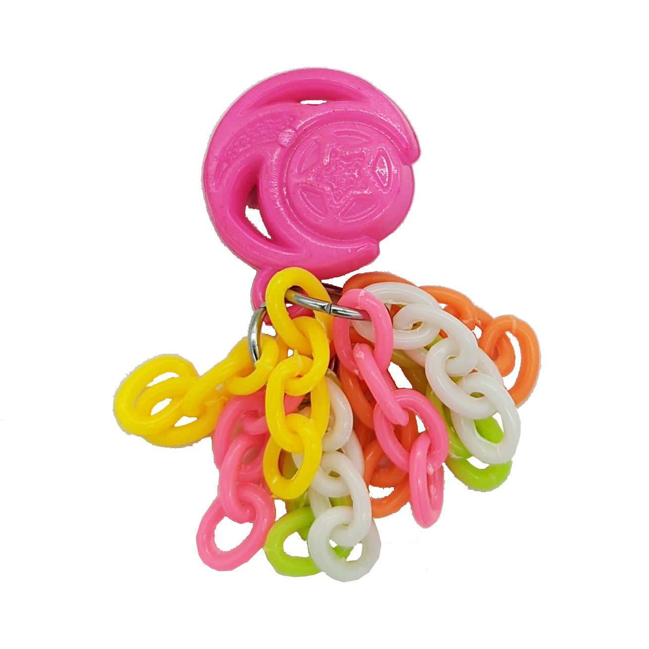 Tassels Toy Parrot Foot Toy by Tiny Conure Trinkets with plastic chain and charms